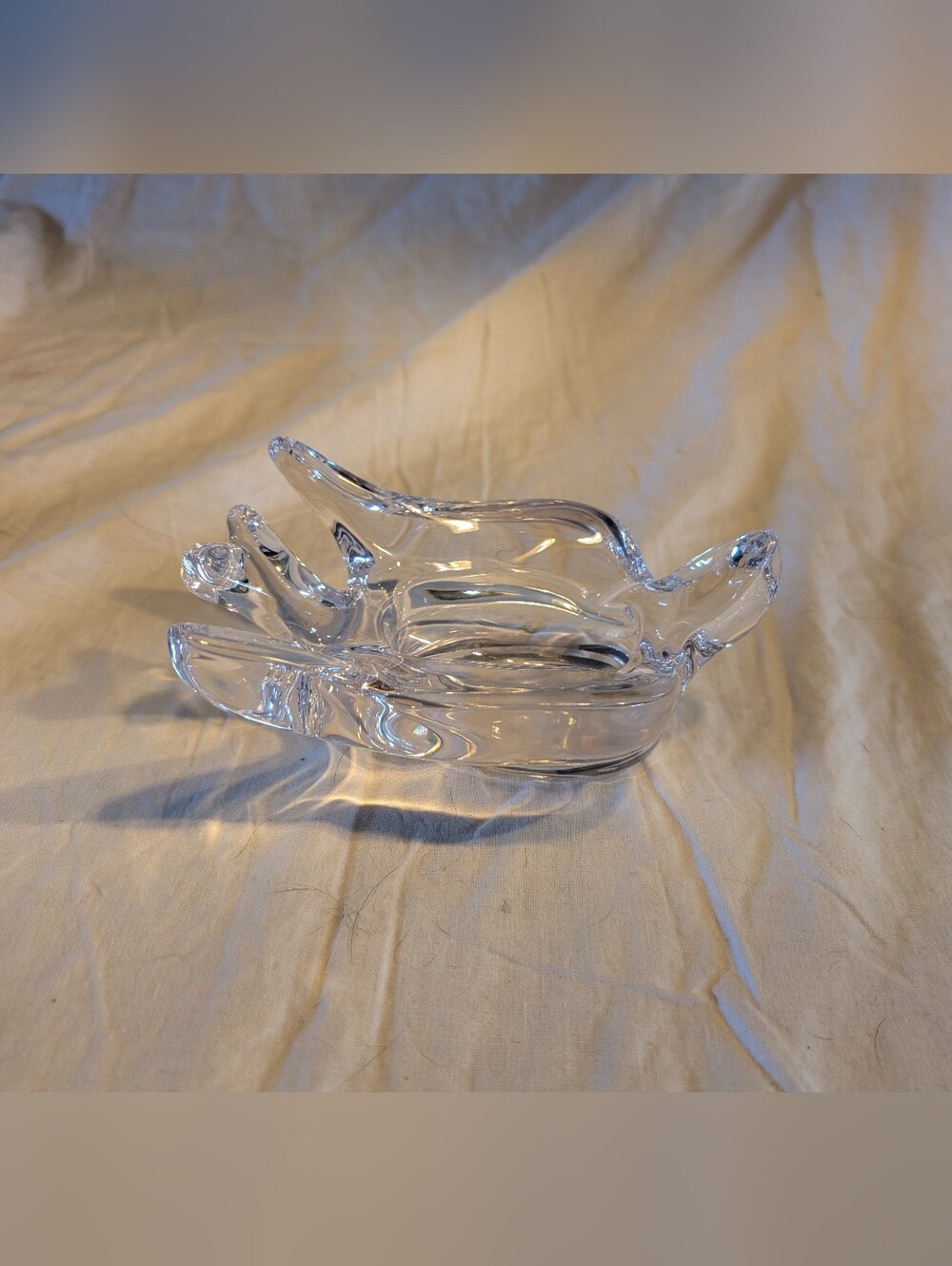 2/60$ Vintage Clear Cristal Decorative Bird Trinket Dish